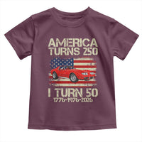 America Turns 250 I Turn 50 1976 50th Birthday Toddler T Shirt Sports Car Retro Americana