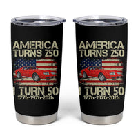America Turns 250 I Turn 50 1976 50th Birthday Tumbler Cup Sports Car Retro Americana
