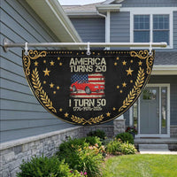 America Turns 250 I Turn 50 1976 50th Birthday Patriotic Fan Flag Sports Car Retro Americana