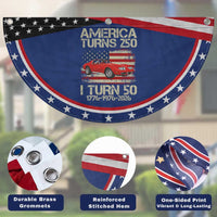 America Turns 250 I Turn 50 1976 50th Birthday Patriotic Fan Flag Sports Car Retro Americana
