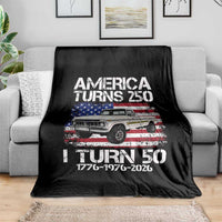 America Turns 250 I Turn 50 1976 50th Birthday Throw Blanket Vintage Classic Original American Old Pickup Truck