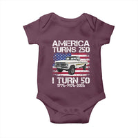 America Turns 250 I Turn 50 1976 50th Birthday Baby Onesie Vintage Classic Original American Old Pickup Truck