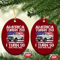 America Turns 250 I Turn 50 1976 50th Birthday Ceramic Ornament Vintage Classic Original American Old Pickup Truck