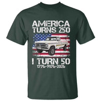 America Turns 250 I Turn 50 1976 50th Birthday T Shirt Vintage Classic Original American Old Pickup Truck