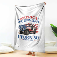America Turns 250 I Turn 50 1976 50th Birthday Throw Blanket Compact Classic Off-road SUV