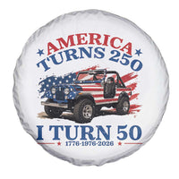 America Turns 250 I Turn 50 1976 50th Birthday Spare Tire Cover Compact Classic Off-road SUV