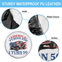 America Turns 250 I Turn 50 1976 50th Birthday Spare Tire Cover Compact Classic Off-road SUV