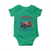 America Turns 250 I Turn 50 1976 50th Birthday Baby Onesie Compact Classic Off-road SUV