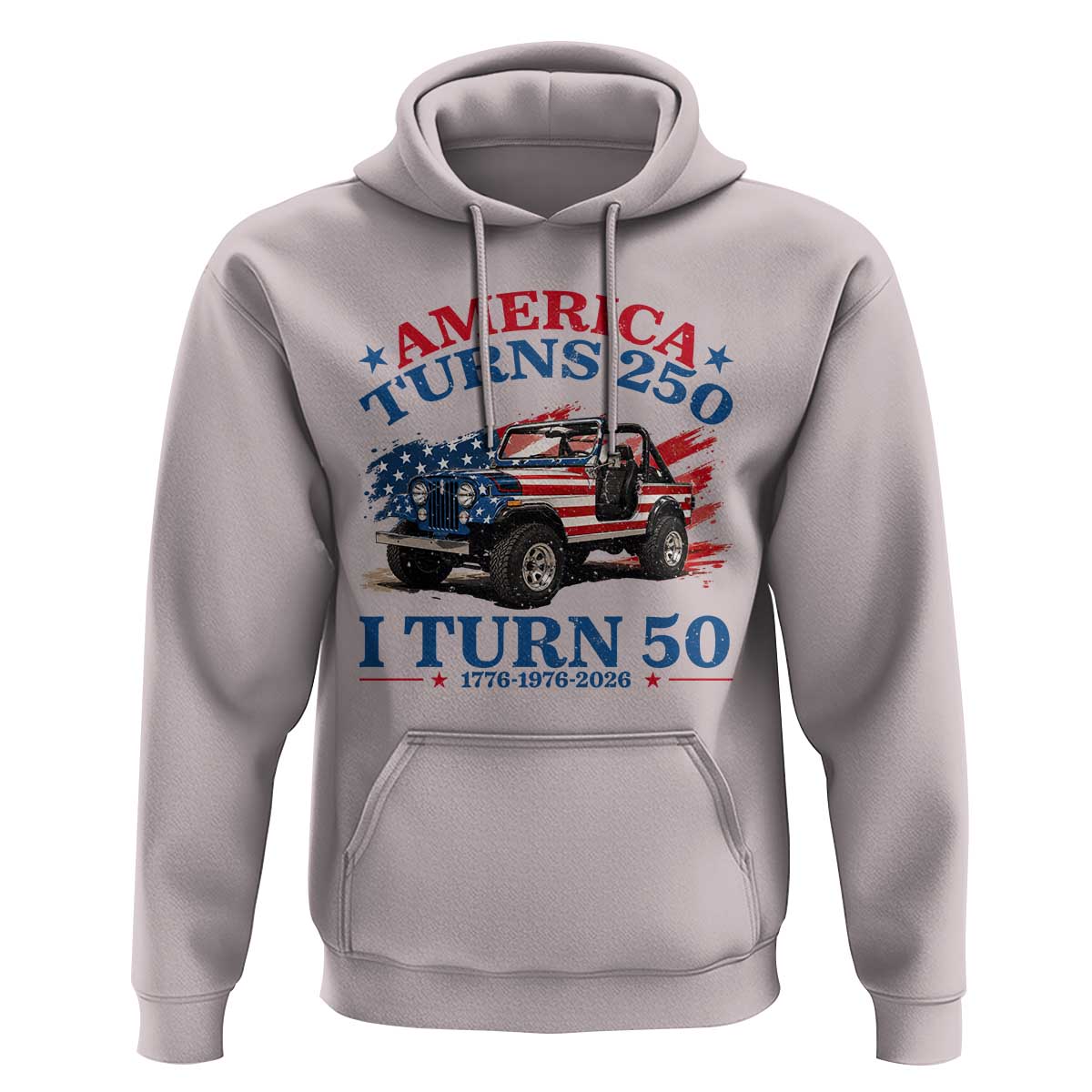 America Turns 250 I Turn 50 1976 50th Birthday Hoodie Compact Classic Off-road SUV