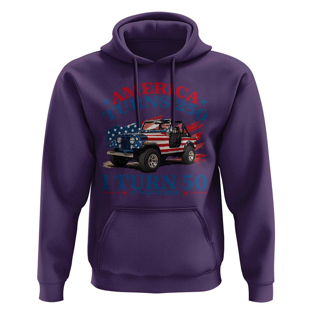 America Turns 250 I Turn 50 1976 50th Birthday Hoodie Compact Classic Off-road SUV