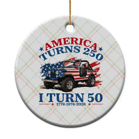 America Turns 250 I Turn 50 1976 50th Birthday Ceramic Ornament Compact Classic Off-road SUV