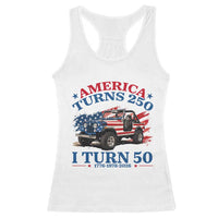 America Turns 250 I Turn 50 1976 50th Birthday Racerback Tank Top Compact Classic Off-road SUV