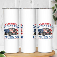 America Turns 250 I Turn 50 1976 50th Birthday Skinny Tumbler Compact Classic Off-road SUV