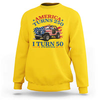 America Turns 250 I Turn 50 1976 50th Birthday Sweatshirt Compact Classic Off-road SUV