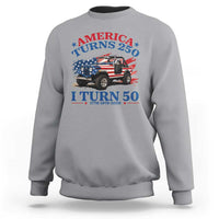 America Turns 250 I Turn 50 1976 50th Birthday Sweatshirt Compact Classic Off-road SUV