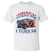 America Turns 250 I Turn 50 1976 50th Birthday T Shirt Compact Classic Off-road SUV