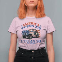 America Turns 250 I Turn 50 1976 50th Birthday T Shirt For Women Compact Classic Off-road SUV