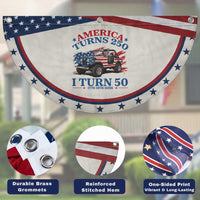 America Turns 250 I Turn 50 1976 50th Birthday Patriotic Fan Flag Compact Classic Off-road SUV