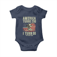 America Turns 250 I Turn 50 1976 50th Birthday Baby Onesie Patriotic Cowboy Cowgirl Rodeo 4th of July