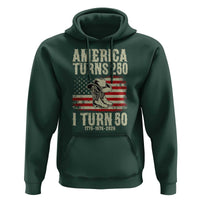 America Turns 250 I Turn 50 1976 50th Birthday Hoodie Patriotic Cowboy Cowgirl Rodeo 4th of July