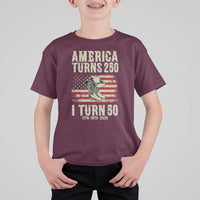 America Turns 250 I Turn 50 1976 50th Birthday T Shirt For Kid Patriotic Cowboy Cowgirl Rodeo 4th of July