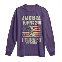 America Turns 250 I Turn 50 1976 50th Birthday Long Sleeve Shirt Patriotic Cowboy Cowgirl Rodeo 4th of July