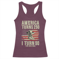 America Turns 250 I Turn 50 1976 50th Birthday Racerback Tank Top Patriotic Cowboy Cowgirl Rodeo 4th of July