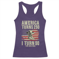 America Turns 250 I Turn 50 1976 50th Birthday Racerback Tank Top Patriotic Cowboy Cowgirl Rodeo 4th of July
