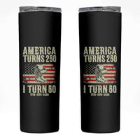 America Turns 250 I Turn 50 1976 50th Birthday Skinny Tumbler Patriotic Cowboy Cowgirl Rodeo 4th of July