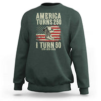America Turns 250 I Turn 50 1976 50th Birthday Sweatshirt Patriotic Cowboy Cowgirl Rodeo 4th of July
