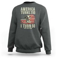 America Turns 250 I Turn 50 1976 50th Birthday Sweatshirt Patriotic Cowboy Cowgirl Rodeo 4th of July