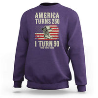 America Turns 250 I Turn 50 1976 50th Birthday Sweatshirt Patriotic Cowboy Cowgirl Rodeo 4th of July