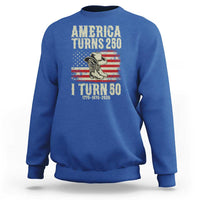 America Turns 250 I Turn 50 1976 50th Birthday Sweatshirt Patriotic Cowboy Cowgirl Rodeo 4th of July