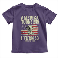 America Turns 250 I Turn 50 1976 50th Birthday Toddler T Shirt Patriotic Cowboy Cowgirl Rodeo 4th of July