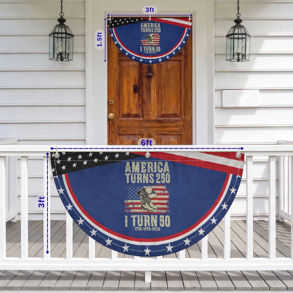 America Turns 250 I Turn 50 1976 50th Birthday Patriotic Fan Flag Cowboy Cowgirl Rodeo 4th of July