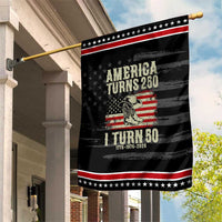 America Turns 250 I Turn 50 1976 50th Birthday Patriotic Garden Flag Cowboy Cowgirl Rodeo 4th of July