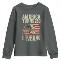 America Turns 250 I Turn 50 1976 50th Birthday Youth Sweatshirt Patriotic Cowboy Cowgirl Rodeo 4th of July