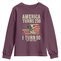 America Turns 250 I Turn 50 1976 50th Birthday Youth Sweatshirt Patriotic Cowboy Cowgirl Rodeo 4th of July