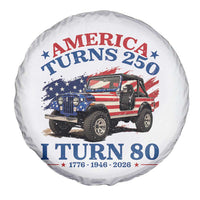 America Turns 250 I Turn 80 1946 80th Birthday Spare Tire Cover Compact Classic Off-road SUV