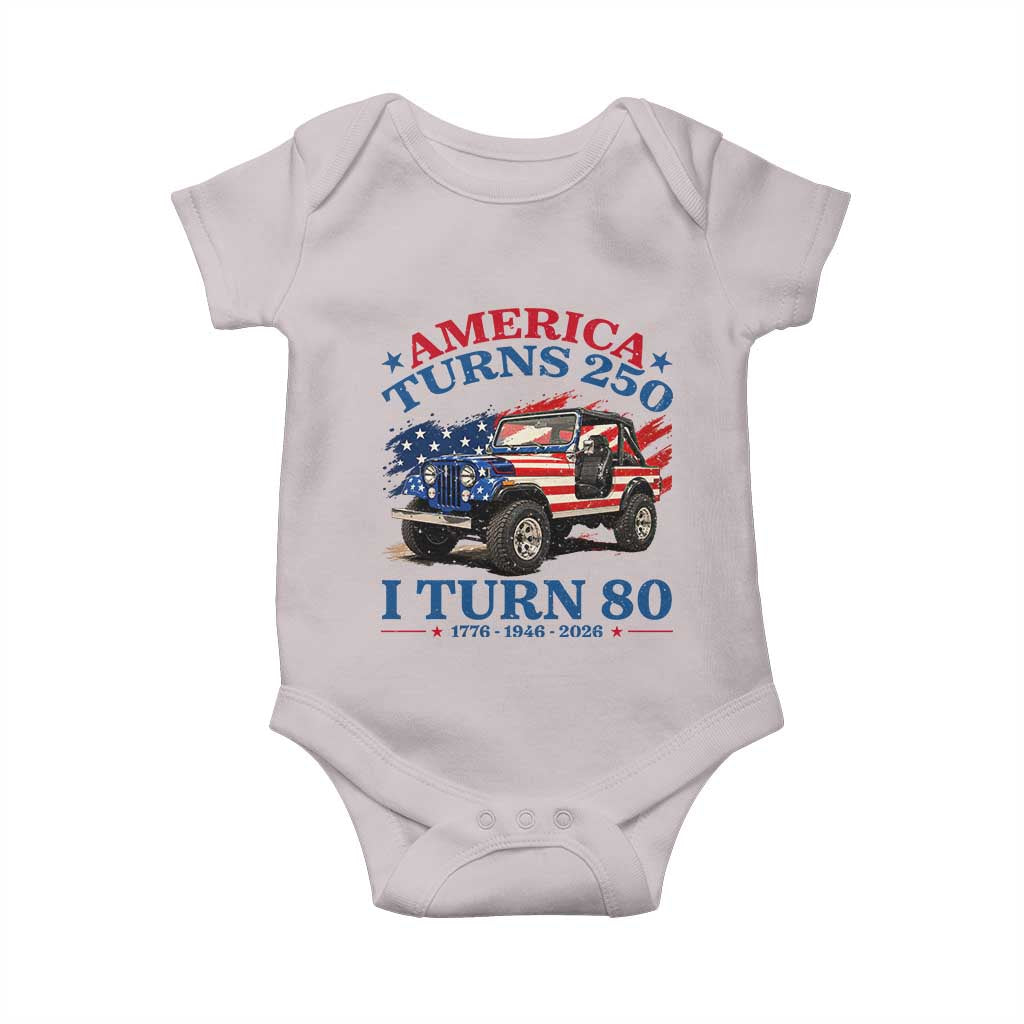 America Turns 250 I Turn 80 1946 80th Birthday Baby Onesie Compact Classic Off-road SUV