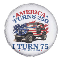 America Turns 250 I Turn 75 1951 75th Birthday Spare Tire Cover Compact Classic Off-road SUV