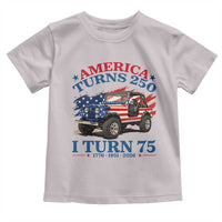 America Turns 250 I Turn 75 1951 75th Birthday Toddler T Shirt Compact Classic Off-road SUV