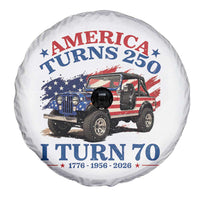 America Turns 250 I Turn 70 1956 70th Birthday Spare Tire Cover Compact Classic Off-road SUV