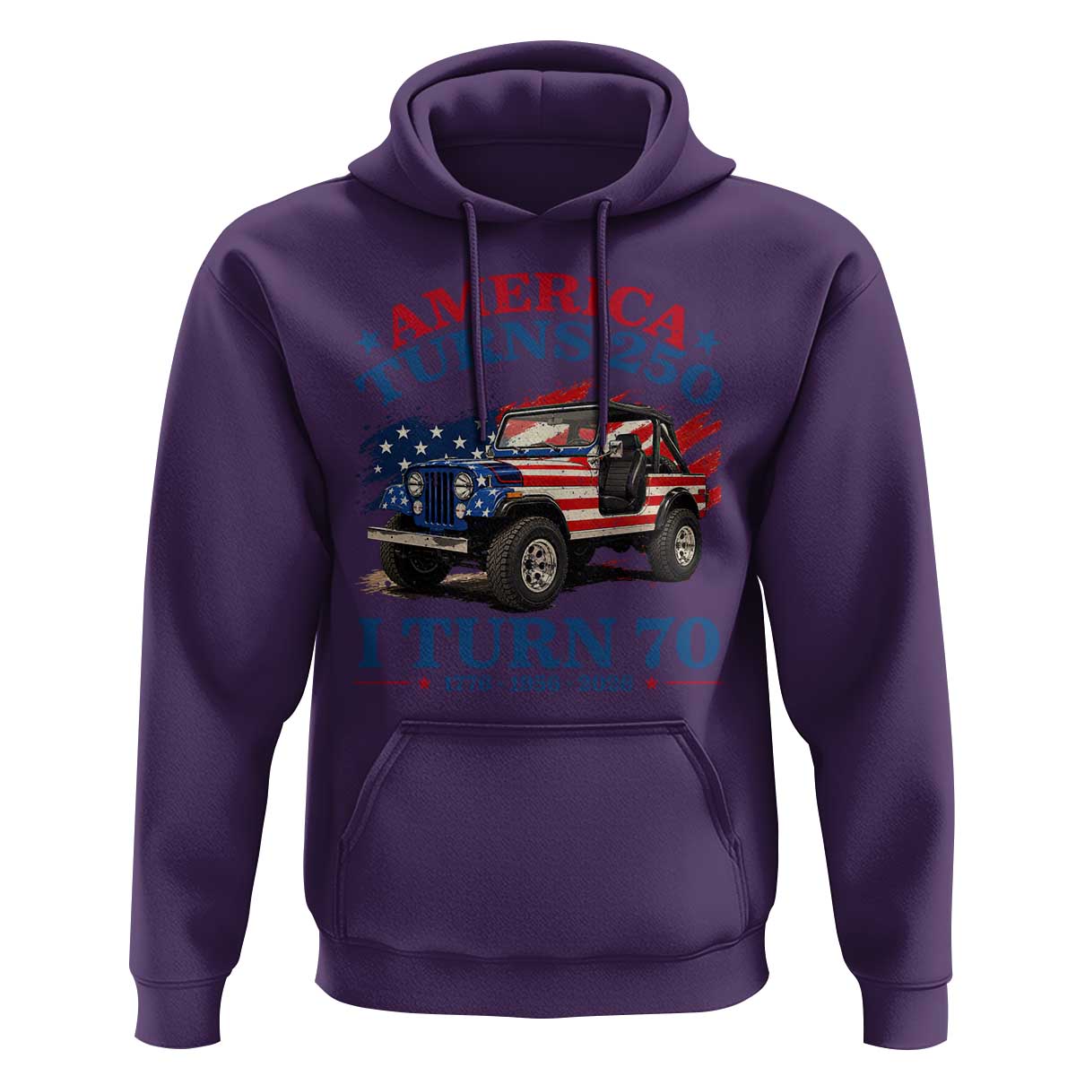America Turns 250 I Turn 70 1956 70th Birthday Hoodie Compact Classic Off-road SUV