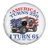 America Turns 250 I Turn 65 1961 65th Birthday Spare Tire Cover Compact Classic Off-road SUV