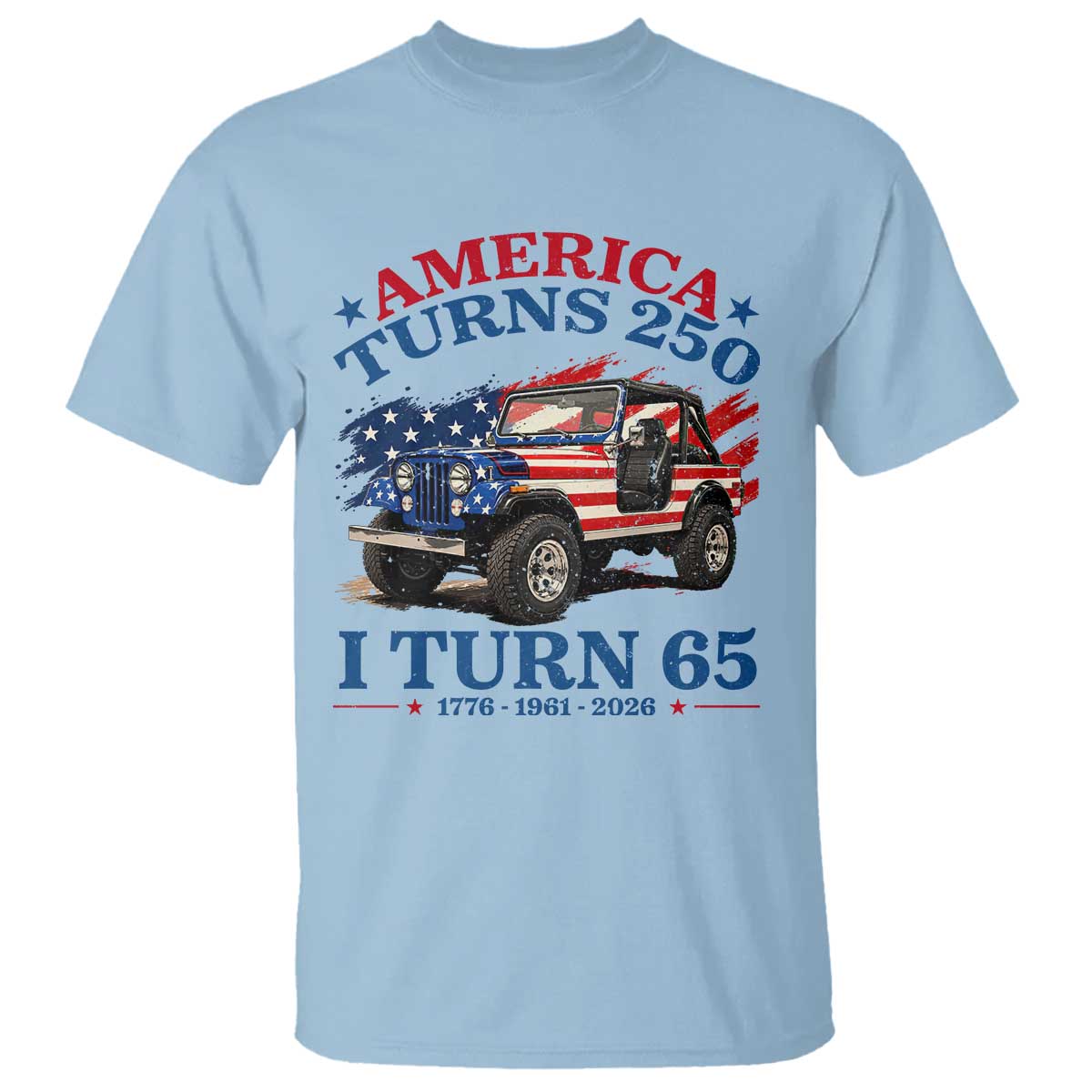 America Turns 250 I Turn 65 1961 65th Birthday T Shirt Compact Classic Off-road SUV