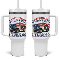 America Turns 250 I Turn 60 1966 60th Birthday Tumbler With Handle Compact Classic Off-road SUV
