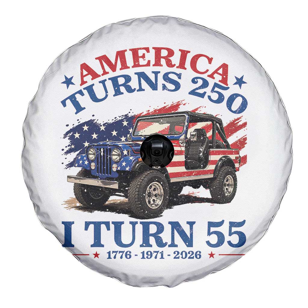 America Turns 250 I Turn 55 1971 55th Birthday Spare Tire Cover Compact Classic Off-road SUV