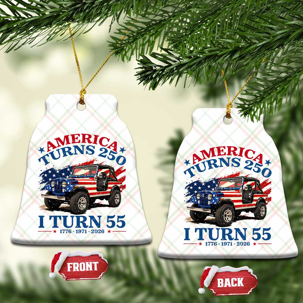 America Turns 250 I Turn 55 1971 55th Birthday Ceramic Ornament Compact Classic Off-road SUV