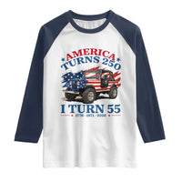America Turns 250 I Turn 55 1971 55th Birthday Raglan Shirt Compact Classic Off-road SUV